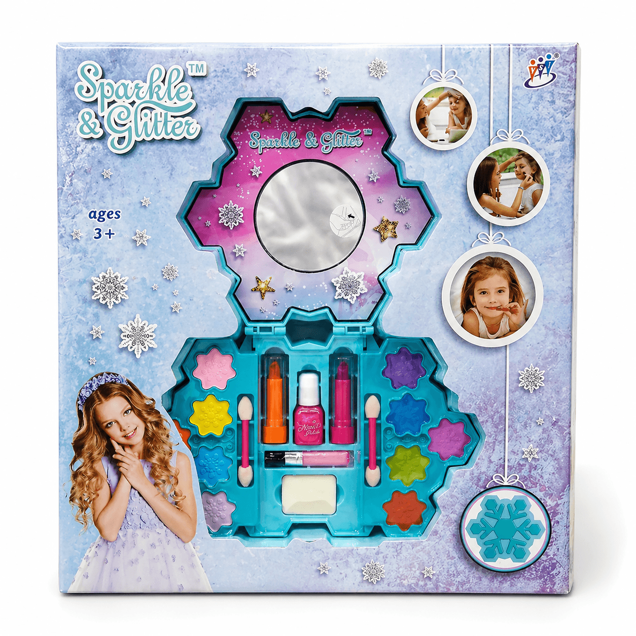 Sparkle And Glitter Kids Makeup Set Snowflake Toy – Blue in Kuwait